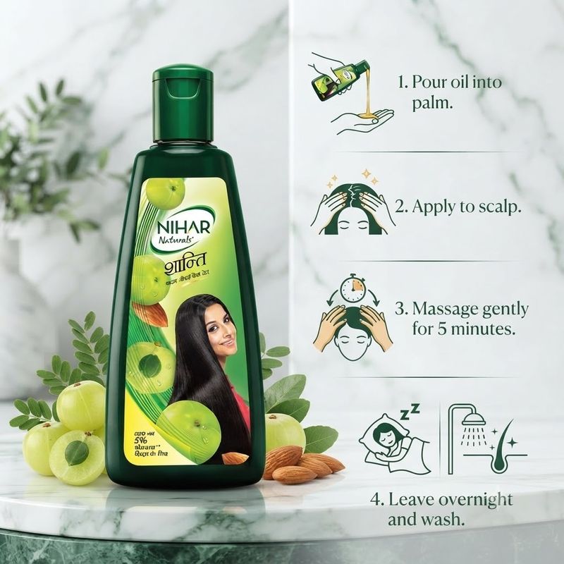 NIHAR Santi Badam Amla Hair Oil 450ml - Image 8