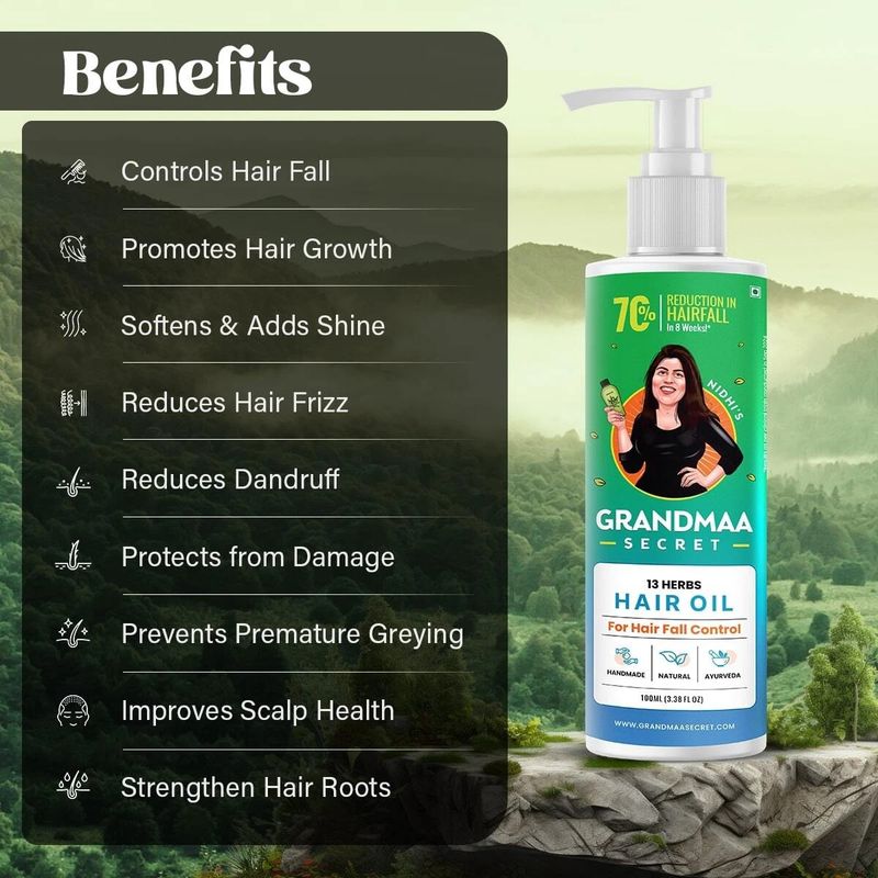 NIDHI'S GRANDMAA SECRET 13 Herbs Hair Oil 200ml - Image 7