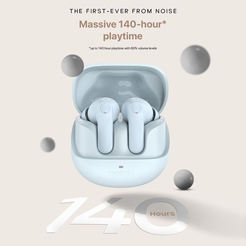 Noise Buds X2 with 140Hr playtimeANC (32dB)Dual PairingRubberised case finish Bluetooth Headset (Tide Blue, True Wireless) - Image 8