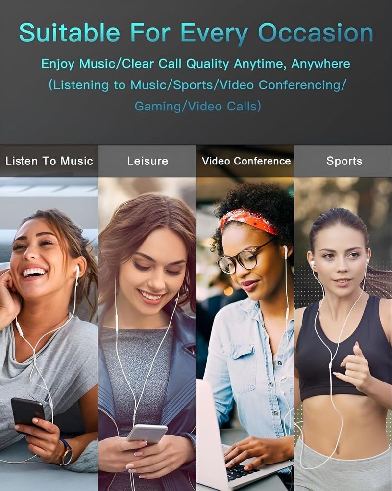Muvit iPhone Earphones with Mic & Volume Control (White) - Image 6