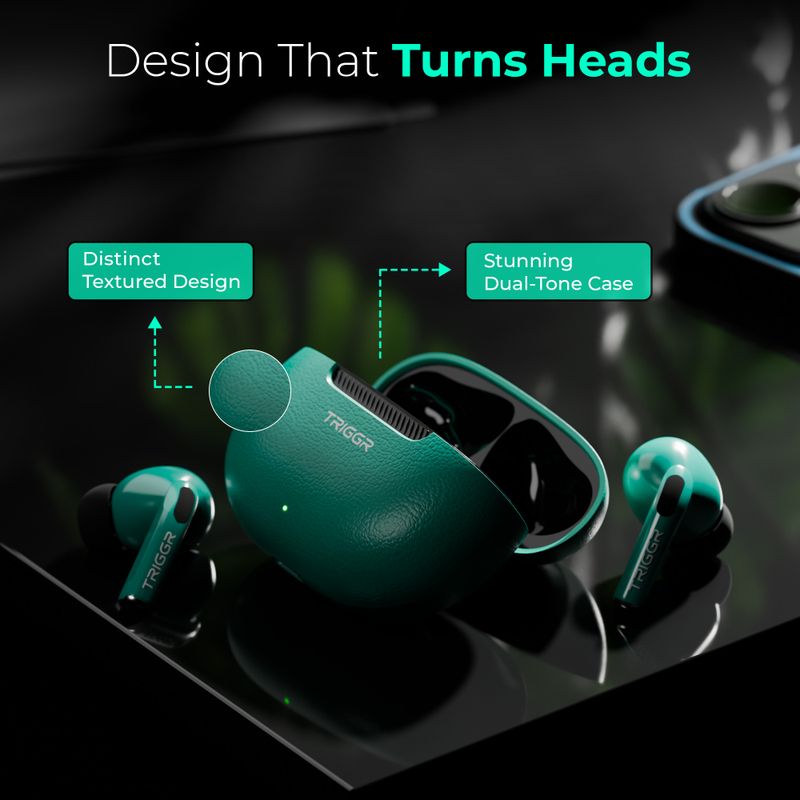 TRIGGR COSMOS True Wireless Earbuds, Teal Noir - Image 6