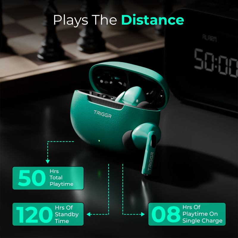 TRIGGR COSMOS True Wireless Earbuds, Teal Noir - Image 7