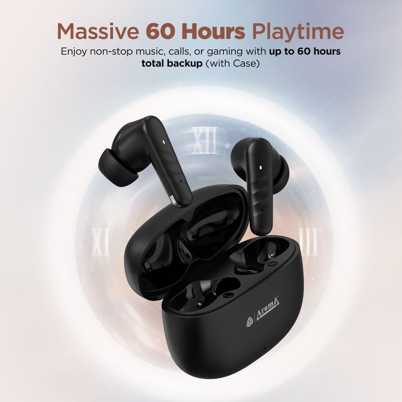 Aroma NB126 Blaze 32dB Active Noise Cancellation 60H* Fast Charging Earbuds Bluetooth Headset (Raging Black, True Wireless) - Image 7