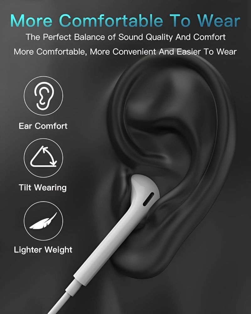 Muvit iPhone Earphones with Mic & Volume Control (White) - Image 5