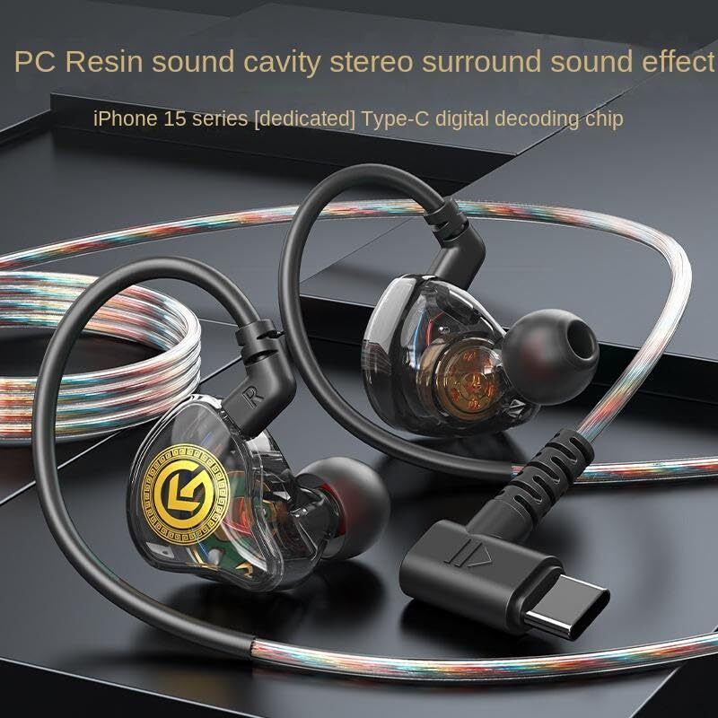 Muvit Wired Headphones, Type C Earphone, High-Fidelity Sound, -Isolating with Mic Wired Headset (Black, In the Ear) - Image 4