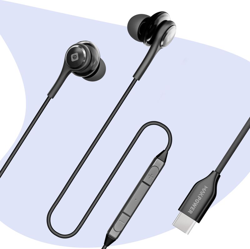 MAK POWER USB C Wired Earphone Black - Image 5