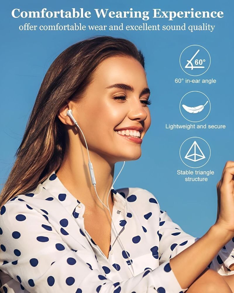 Muvit iPhone Earphones with Mic & Volume Control (White) - Image 3