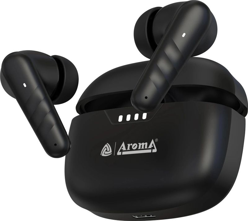 Aroma NB126 Blaze 32dB Active Noise Cancellation 60H* Fast Charging Earbuds Bluetooth Headset (Raging Black, True Wireless) - Image 5
