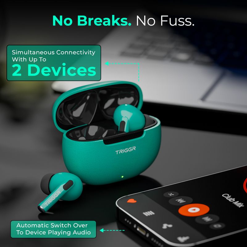 TRIGGR COSMOS True Wireless Earbuds, Teal Noir - Image 5