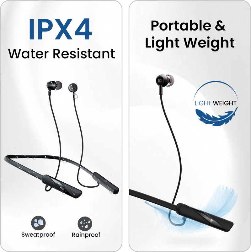 Portronics Harmonics Z10 Bluetooth Earphones, Black - Image 7