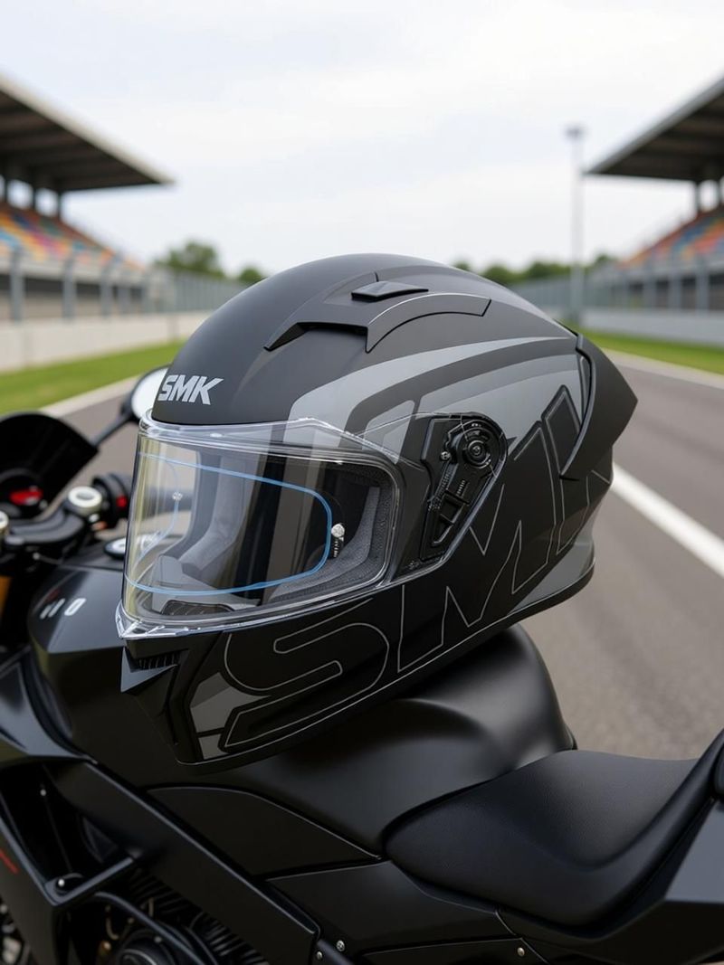 SMK graphic helmet Motorbike Helmet (Grey, Black) - Image 8