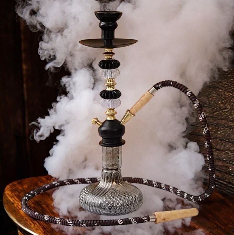 ALL.NATION.IMPEX 15 inch Glass Hookah (Black) - Image 5