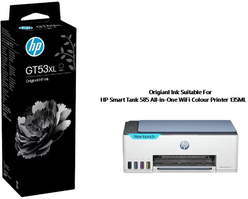 HP Original ink Suitable for Smartank 585 All-in-One WiFi Printer GT53XL 135ML Black Ink Bottle - Image 6