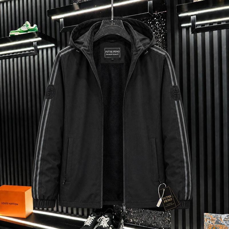Jammy & Kammo Men Striped Biker Jacket - Image 3