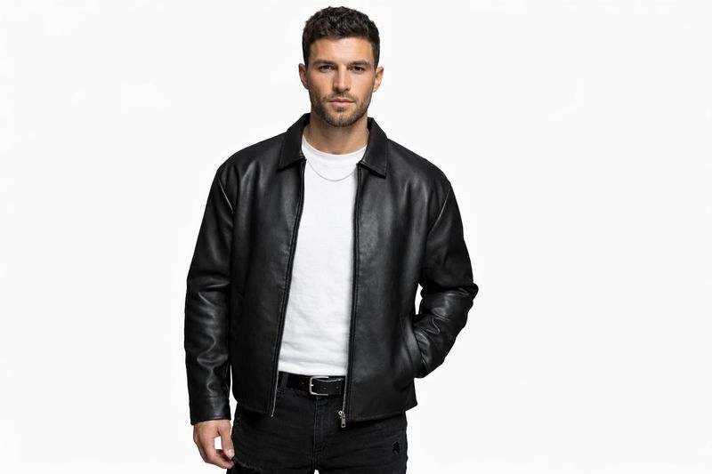 Gigavibe Men Solid Leather Jacket - Image 4