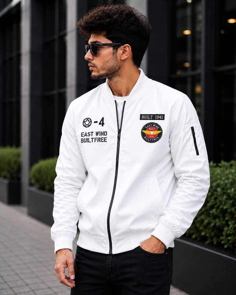 ZEPPI Men Graphic Print Biker Jacket - Image 5
