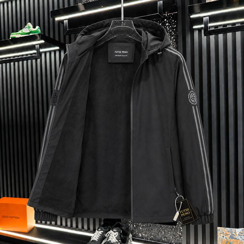 Jammy & Kammo Men Striped Biker Jacket - Image 4