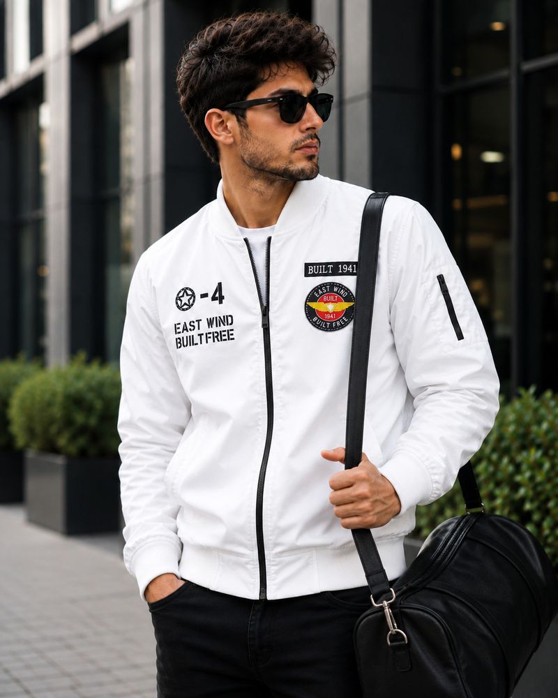 ZEPPI Men Graphic Print Biker Jacket - Image 2