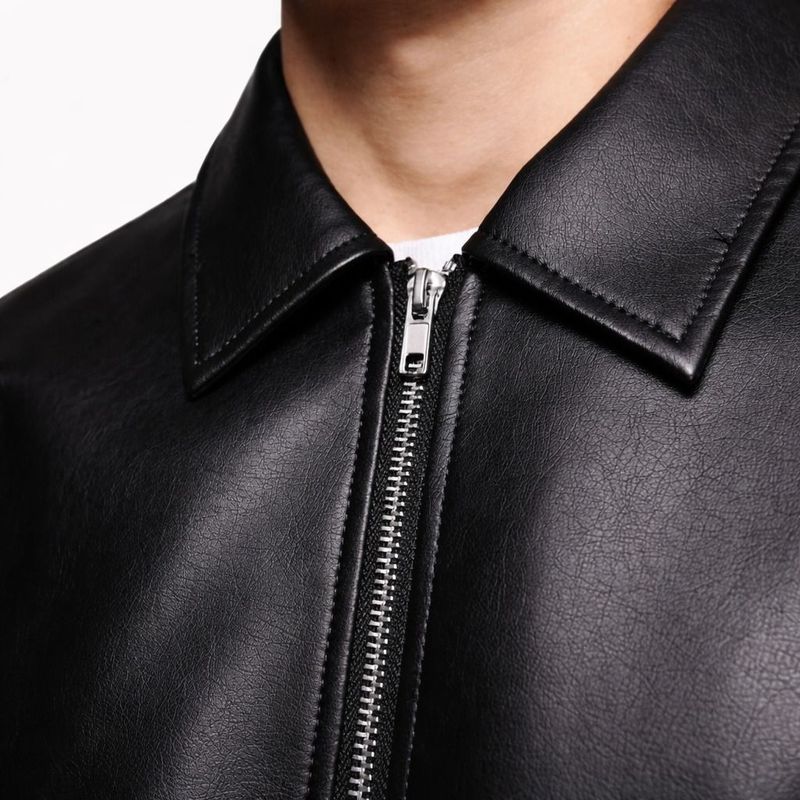 Gigavibe Men Solid Leather Jacket - Image 5