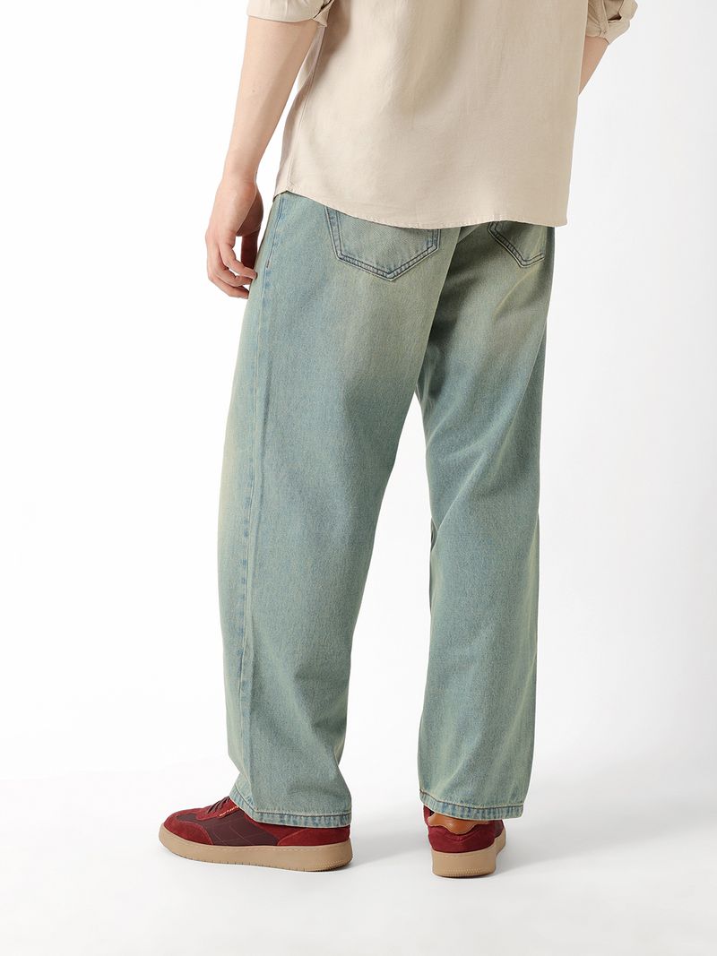 THE BEAR HOUSE Men Baggy Fit Mid Rise Blue Jeans - Image 6