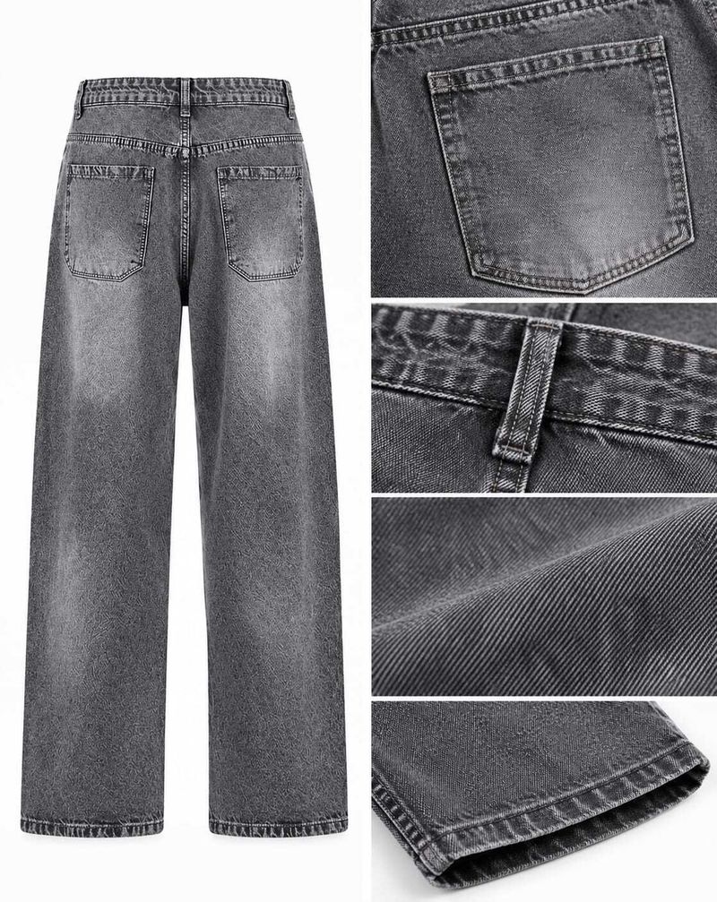 ZYONO Men Baggy Fit High Rise Grey Jeans - Image 7