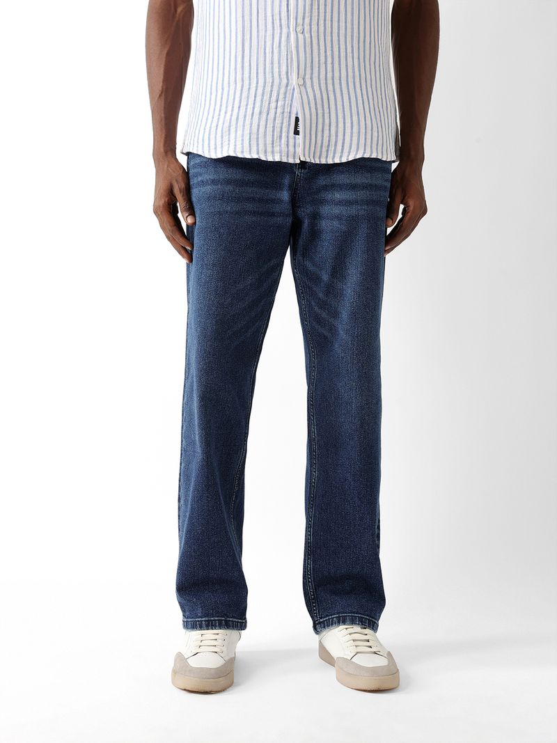 THE BEAR HOUSE Men Relaxed Fit Mid Rise Dark Blue Jeans - Image 5