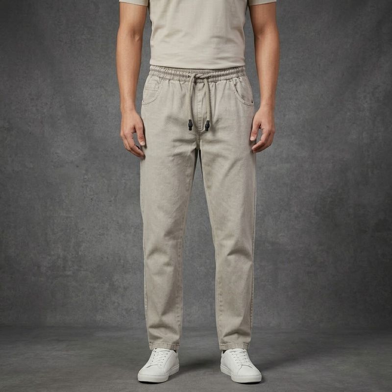 KADLS Men Straight Fit Mid Rise Grey Jeans - Image 3