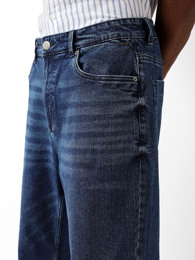 THE BEAR HOUSE Men Relaxed Fit Mid Rise Dark Blue Jeans - Image 8