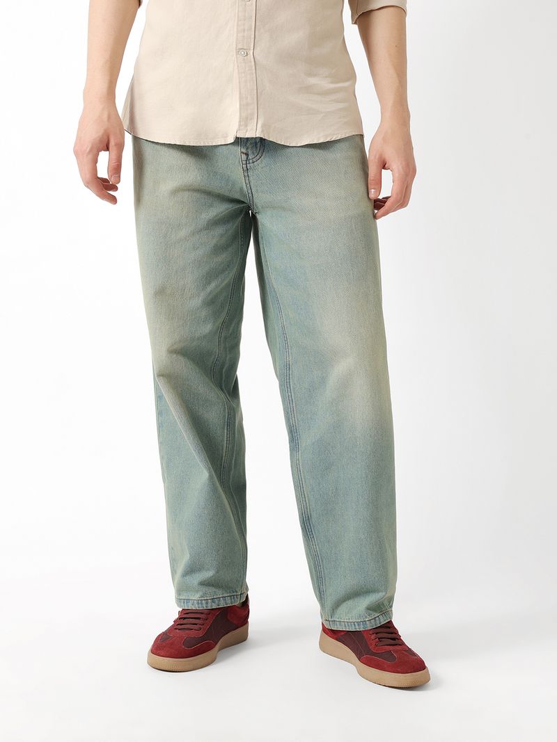 THE BEAR HOUSE Men Baggy Fit Mid Rise Blue Jeans - Image 5