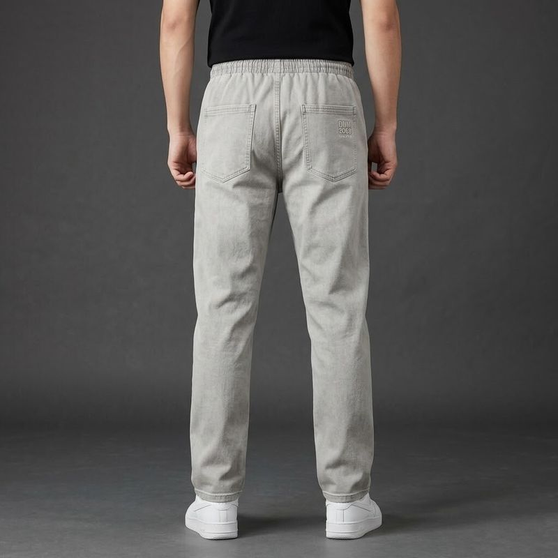 KADLS Men Straight Fit Mid Rise Grey Jeans - Image 5