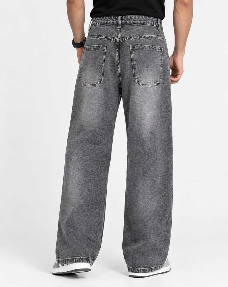 ZYONO Men Baggy Fit High Rise Grey Jeans - Image 5