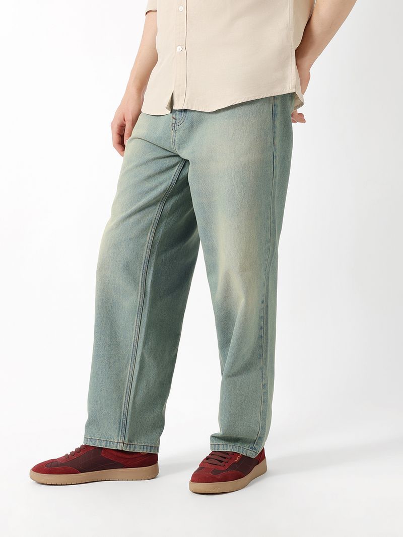 THE BEAR HOUSE Men Baggy Fit Mid Rise Blue Jeans - Image 7