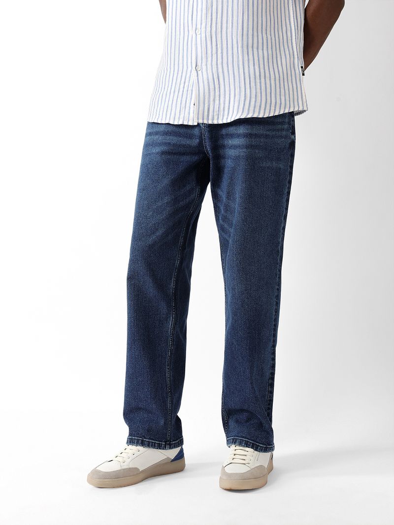 THE BEAR HOUSE Men Relaxed Fit Mid Rise Dark Blue Jeans - Image 7