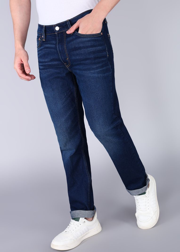 LEVI'S Men Slim Mid Rise Dark Blue Jeans - Image 8