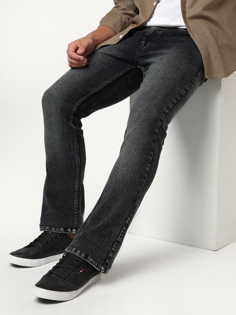 Urbano Fashion Men Boot-Leg Mid Rise Black Jeans - Image 2