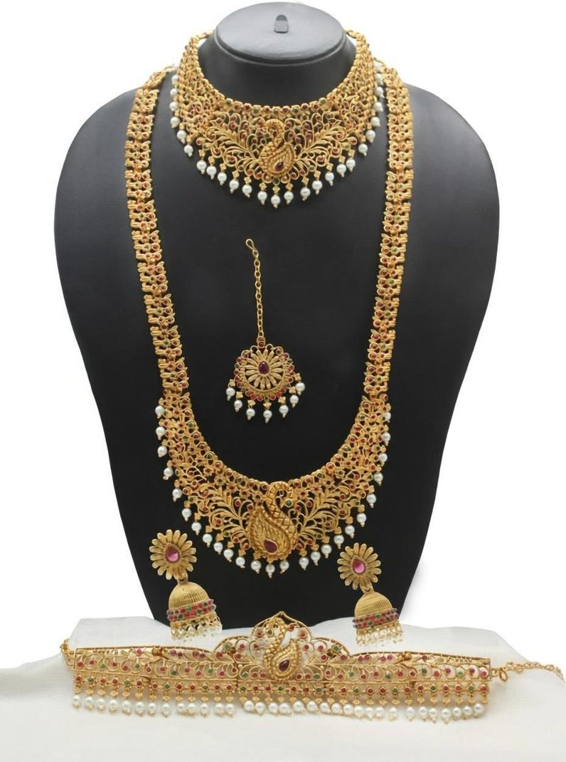 Chigold Alloy Gold-plated Multicolor Jewel Set (Pack of 1) - Image 2