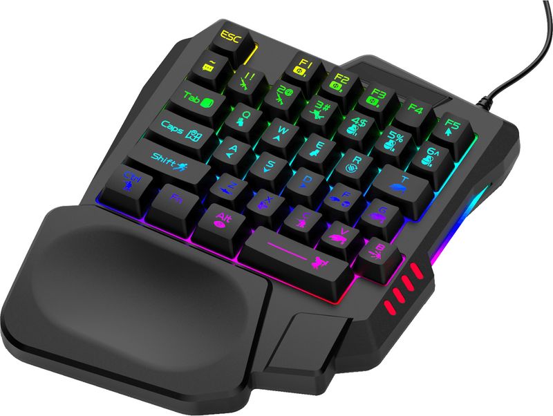 Xavion One Handed RGB Backlit 35-Key USB Gaming Keyboard (Black) - Image 5