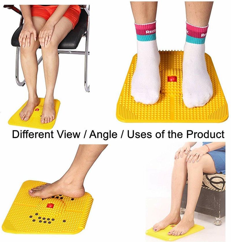 Curify ACUPRESSURE MAGNETIC ACUPRESSURE MAGNETIC FOOT RELIEF MAT BLOOD CIRCULATION MASSAGER STRESS RELIEF Massager (Yellow) - Image 4