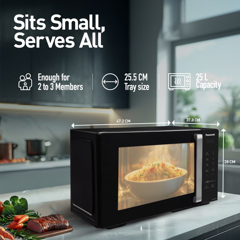 Panasonic 25L Solo Microwave Oven (NN-ST310QBFG, Black) - Image 7