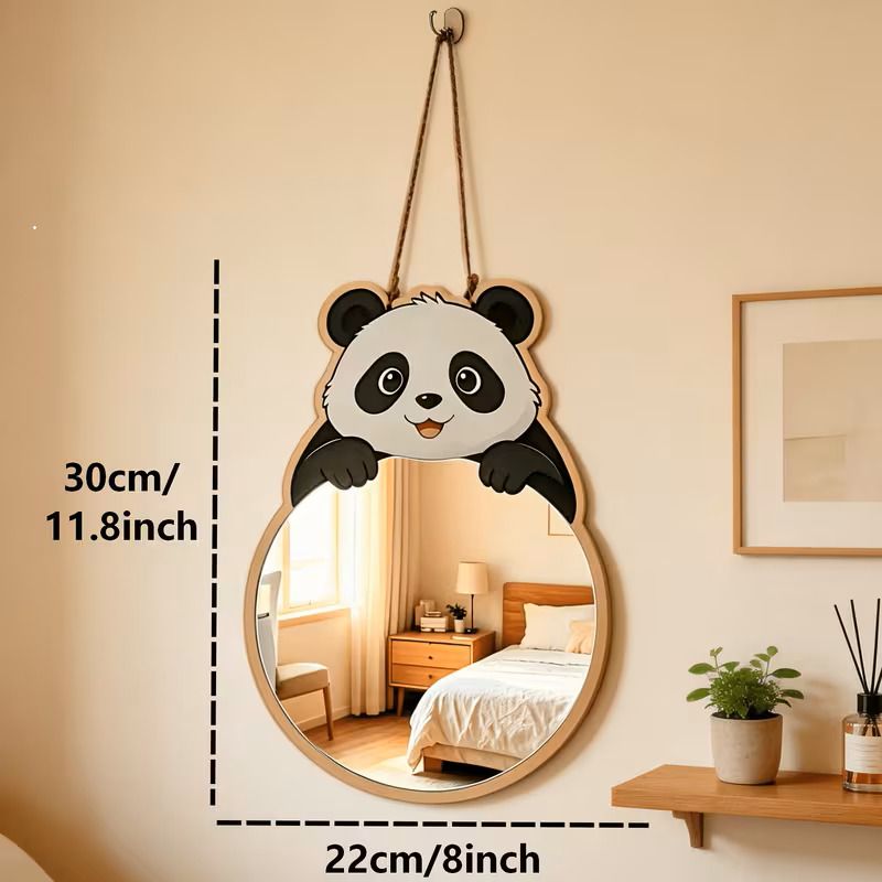 CW Crafts World Panda Wall Mirror - Black Acrylic Frame - Image 3