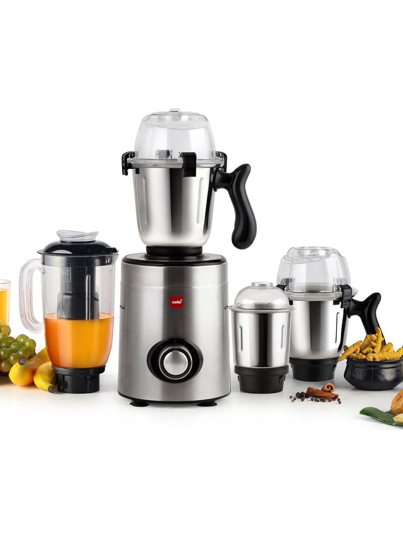 cello Steelox 1000 W Juicer Mixer Grinder (Steelox Pro Mixer Grinder 1000 Watts For Kitchen | 4 Jars | Silver) - Image 5