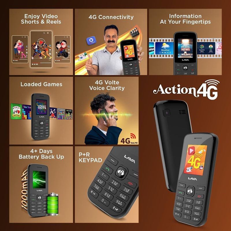 LAVA Action 4G (Black) - Image 5