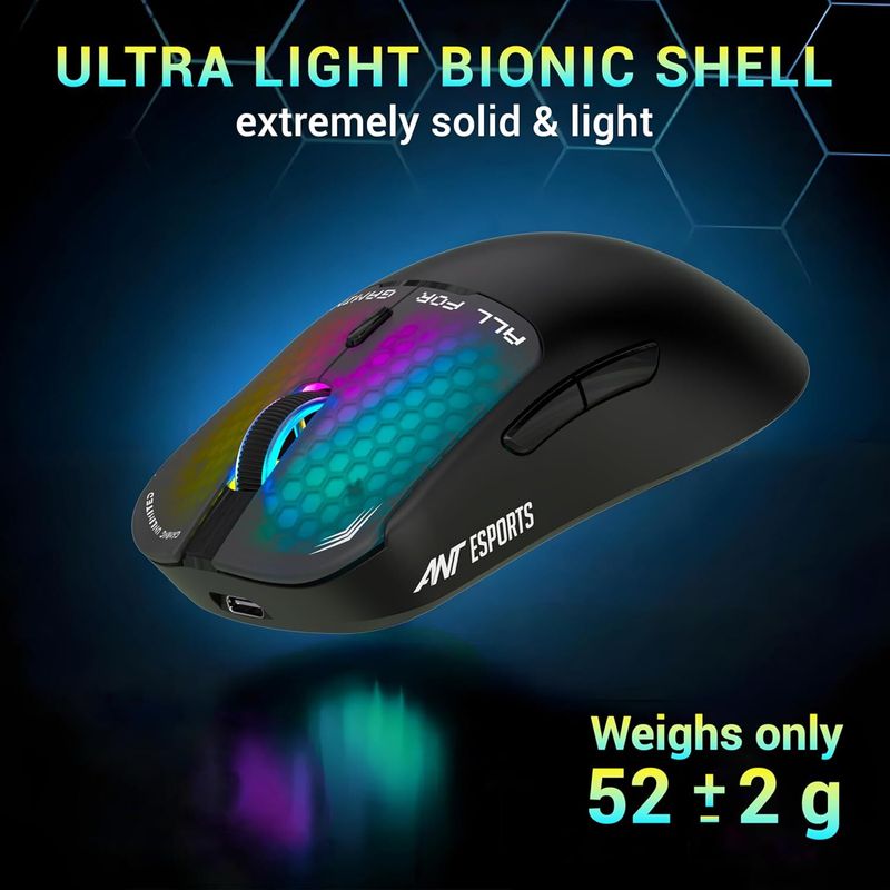 Ant Esports Virtus100 RGB Wired Ergonomic Optical Gaming Mouse (USB 3.0, Black) - Image 8