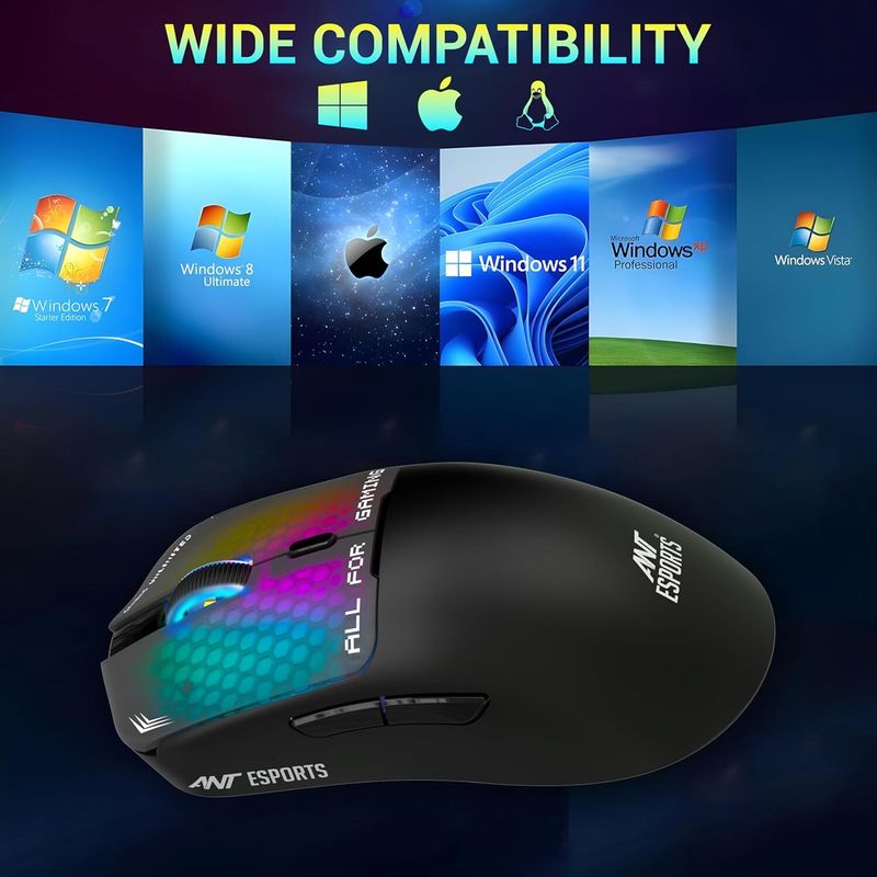 Ant Esports Virtus100 RGB Wired Ergonomic Optical Gaming Mouse (USB 3.0, Black) - Image 6