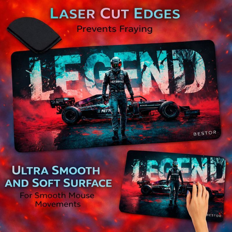 XENOAHS F-1 LEGEND Edition Deskpad Large Computer Mouse Mat Non Slip Base Mousepad (Multicolor) - Image 6