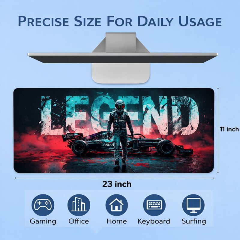 XENOAHS F-1 LEGEND Edition Deskpad Large Computer Mouse Mat Non Slip Base Mousepad (Multicolor) - Image 3