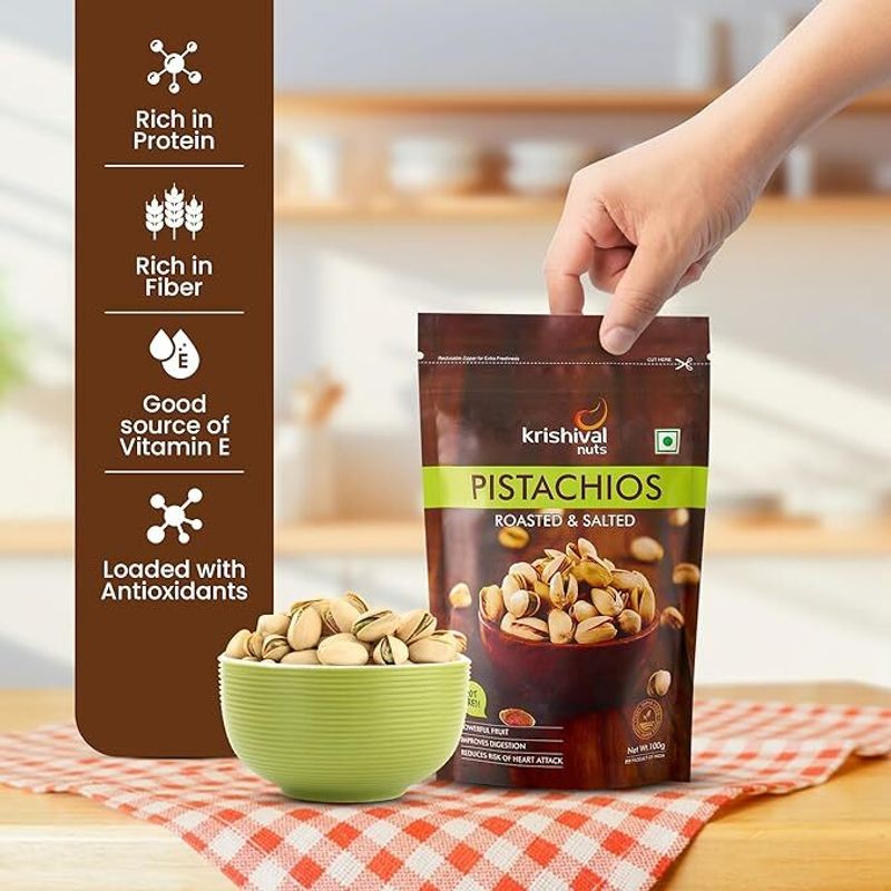 Krishival Pistachios Roasted & Salted Pistachios (1 x 180 g) - Image 6