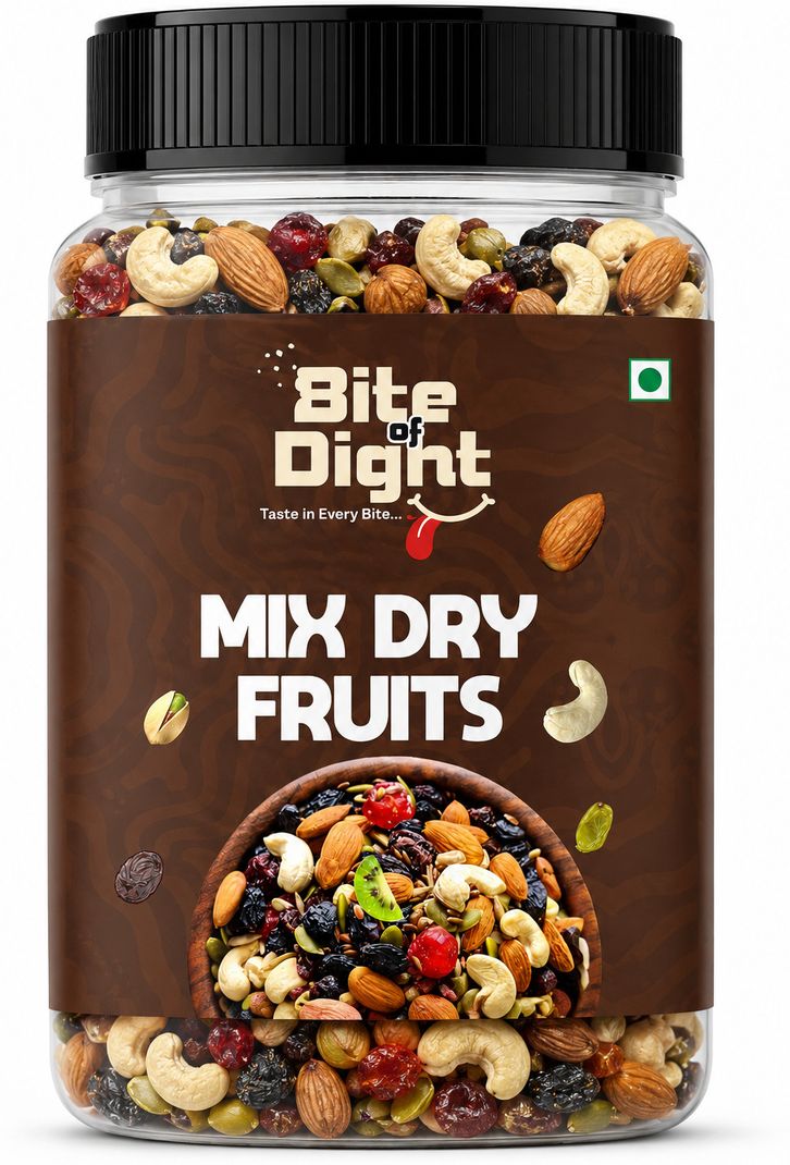 Bite Of Dight nut mix dry fruits panchmeva finest Trail Mix Almonds, Cashews, Dates, Apricots, Assorted Seeds & Nuts, Walnuts, Pistachios (1 x 250 g) - Image 3