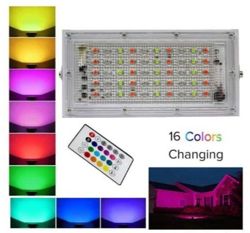 Flysmart 50W RGB LED Flood Light with Remote (Multicolor) - Image 4