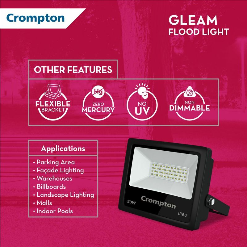 Crompton LDFLX50CDL Flood Light Outdoor Lamp (White) - Image 4